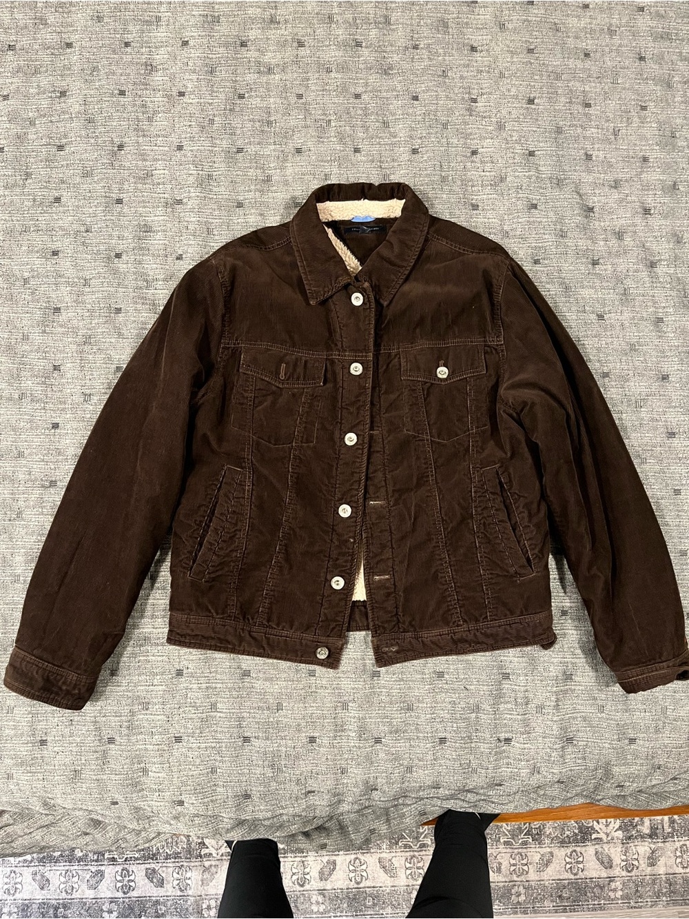 Tommy Hilfiger Brown Corduroy and Cream Sherpa Jacket